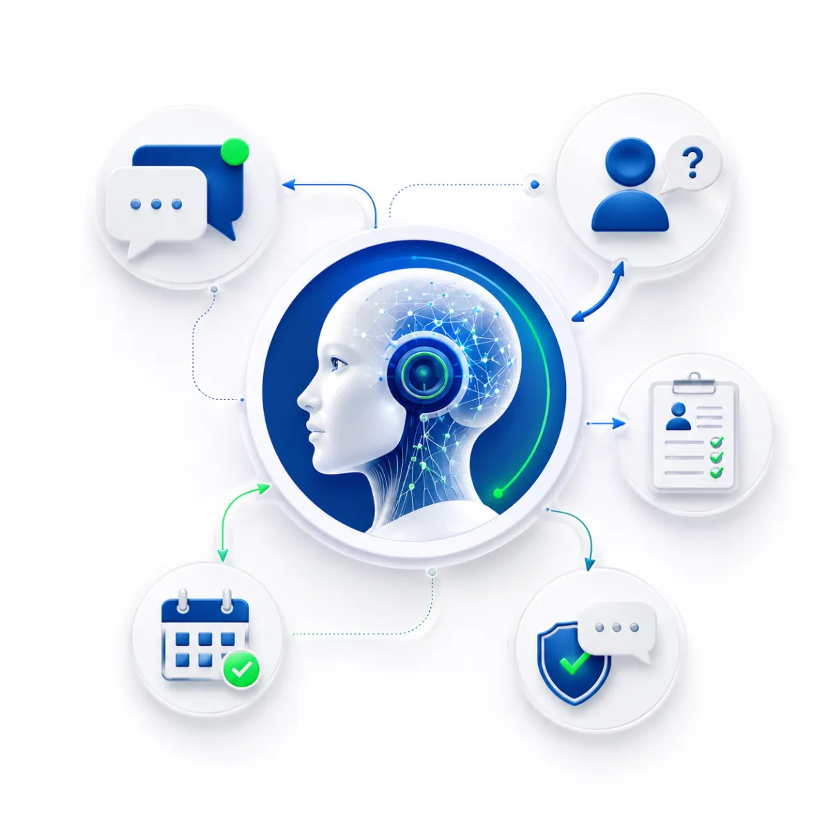 A futuristic digital illustration of a humanoid profile with glowing purple neural network lines and circuitry inside the head, symbolizing artificial intelligence and advanced cognitive technology.