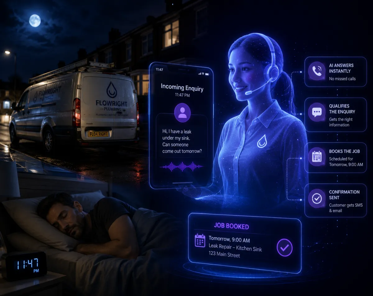 Futuristic cityscape at night bathed in purple lighting, with a large blue moon rising above the skyline and stars scattered across the sky.