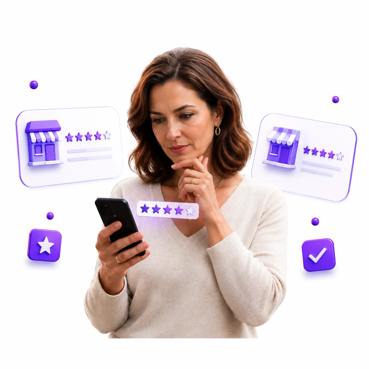 A man in a dark hoodie wearing sunglasses looks down at his smartphone, illuminated by purple and blue neon lighting.