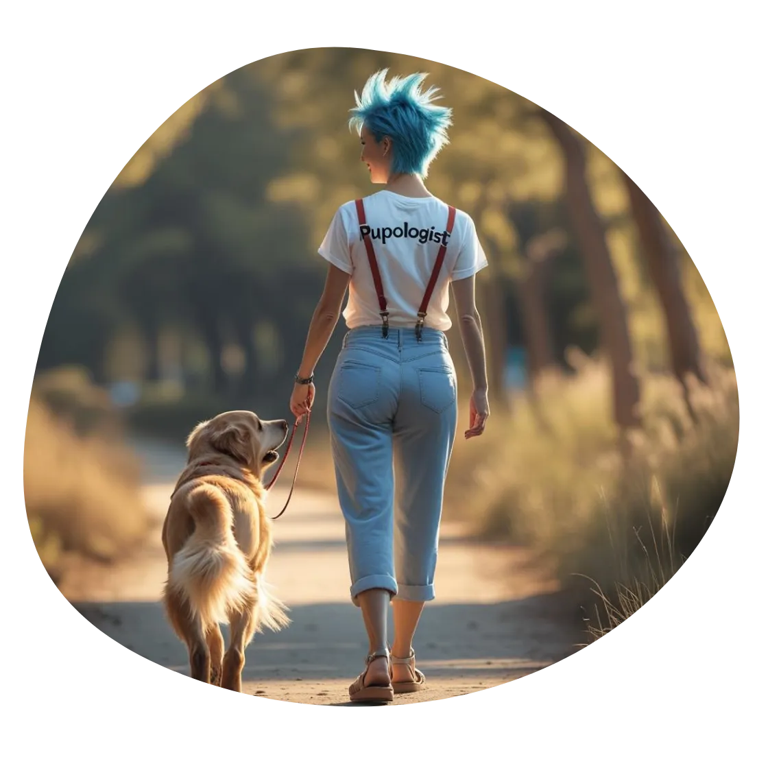 Pupologist connecting with her pup