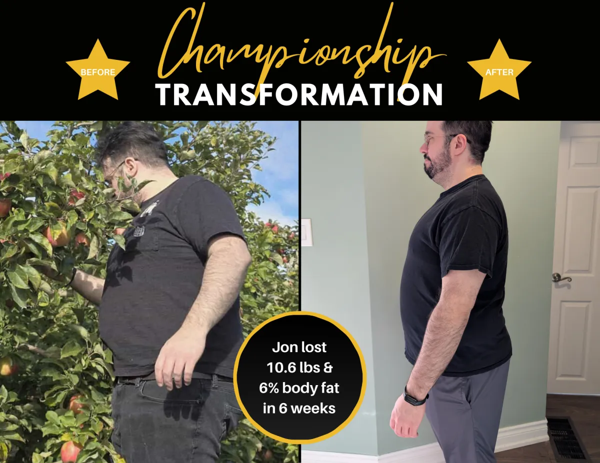 Jon 6-week fitness challenge transformation before and after at Fight Fitness