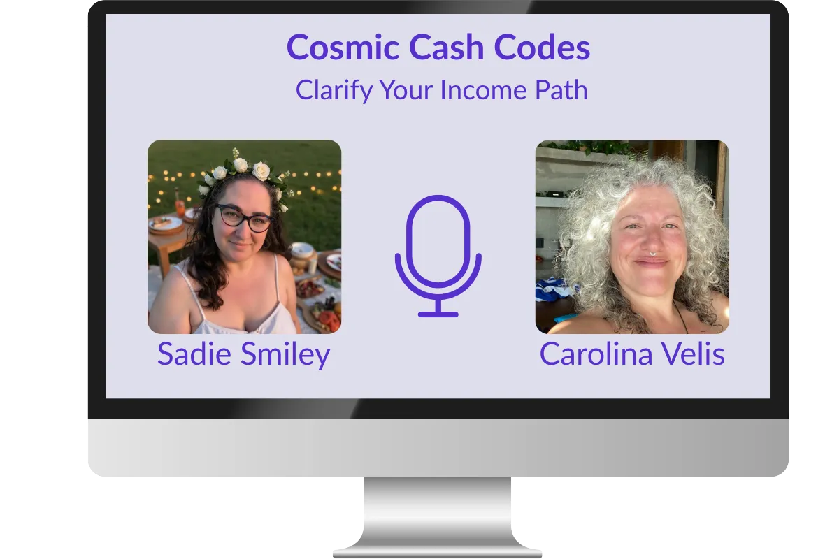 Cosmic Cash Codes Co-Hosts Carolina Velis & Sadie Smiley Mockup