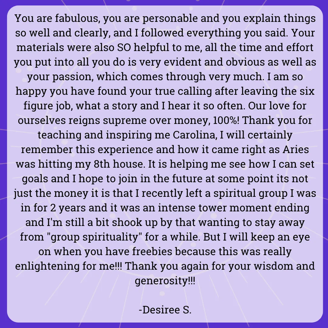 Quest Mystic zodiac course testimonial