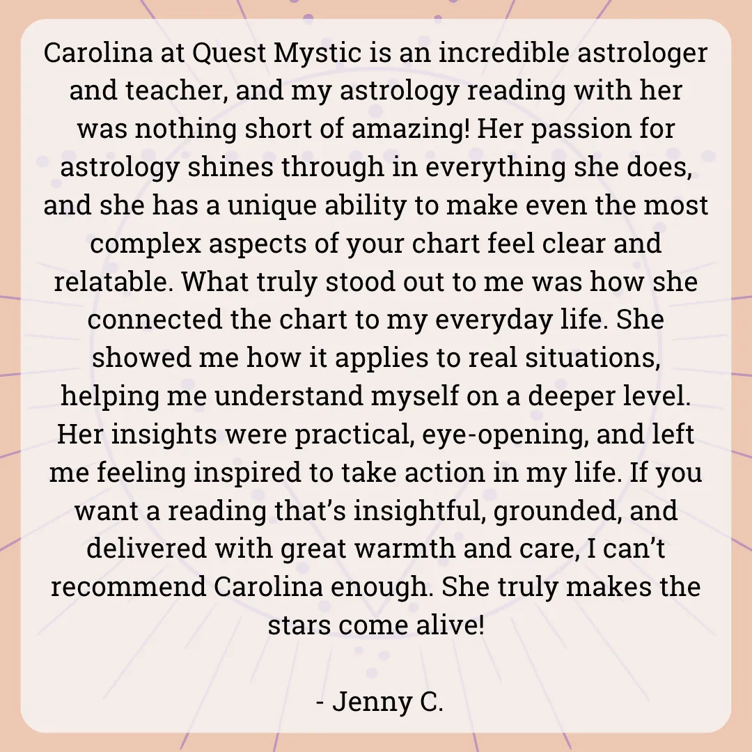 Quest Mystic astrology consult testimonial