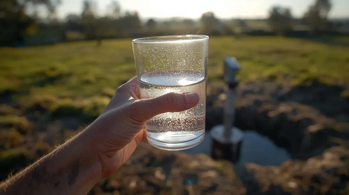 Clean drinking water held outdoors on a rural Sunshine Coast property