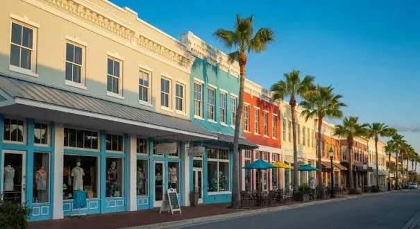 Street view of Punta Gorda, FL business district