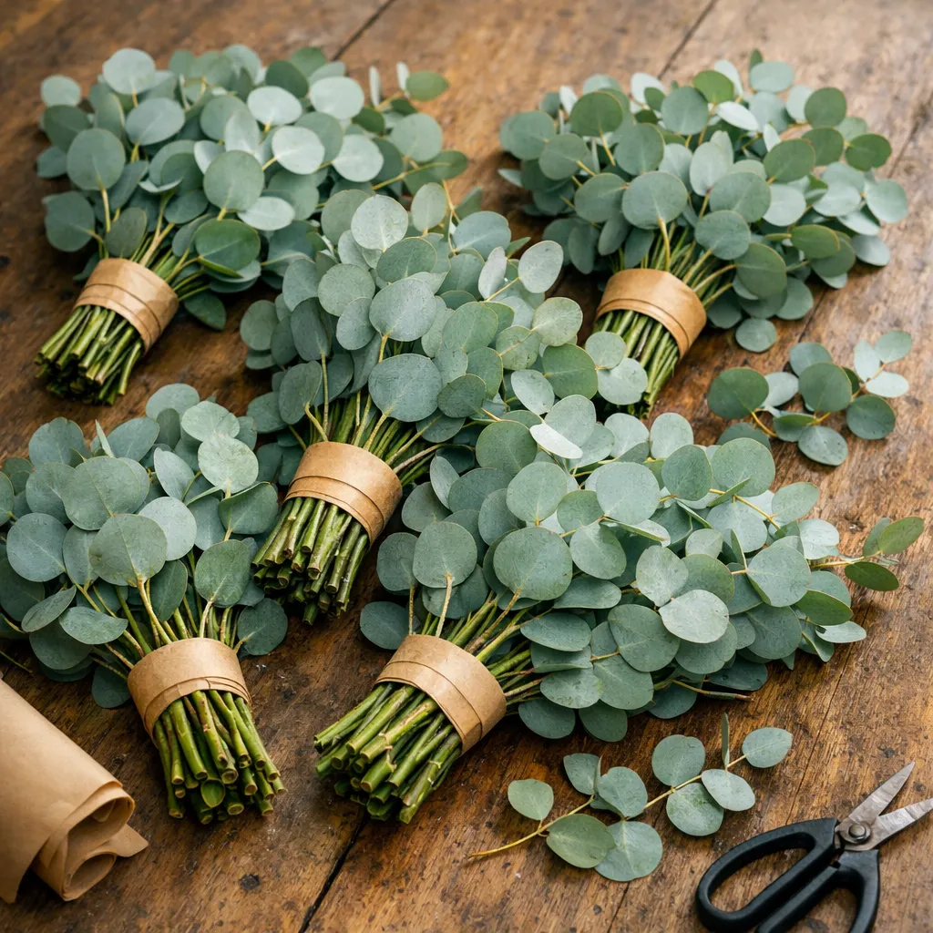 Pennigum stems bundled and labelled, ready for dispatch
