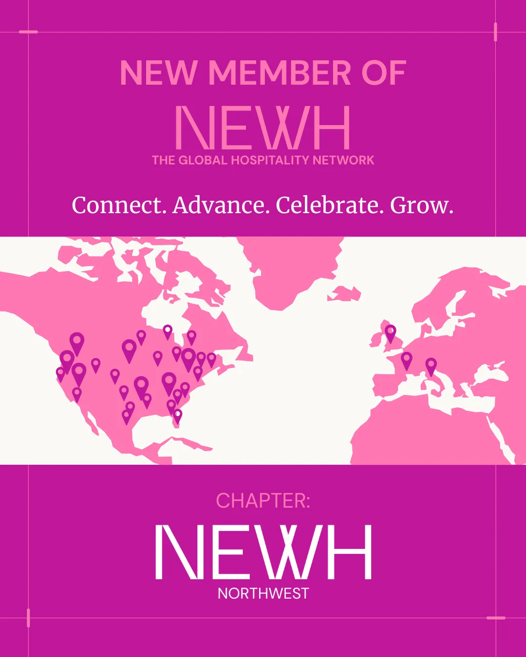 The Global Hospitality Network (NEWH) Northwest chapter member badge