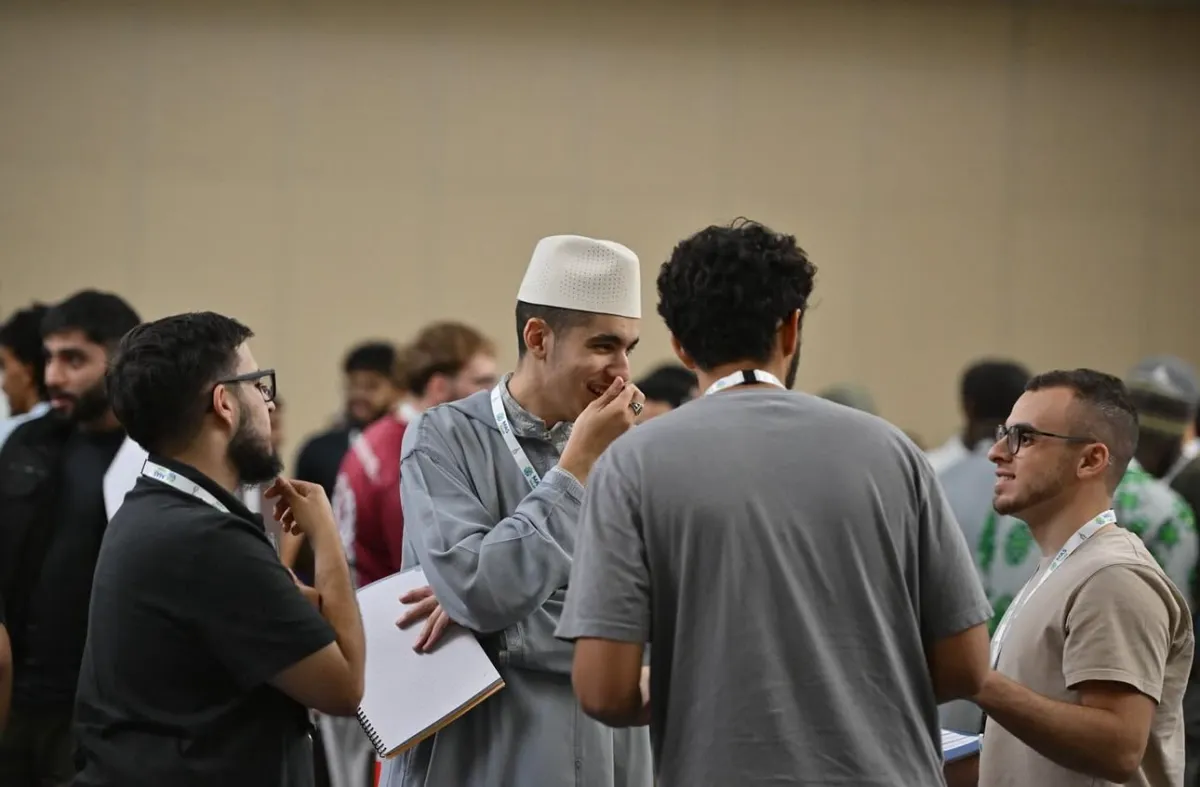Atmospheric image of Muslim youth gathering