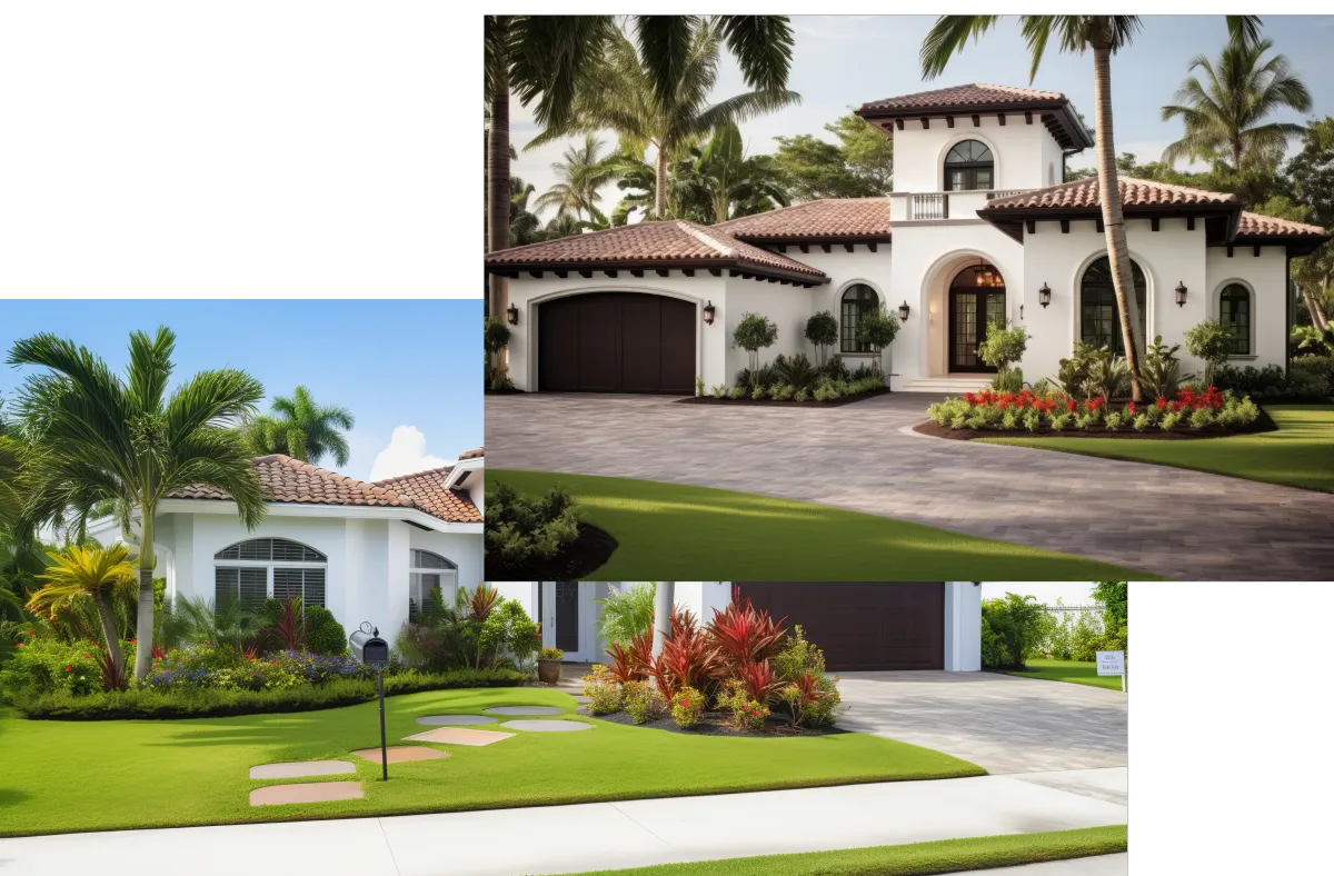 tropical front lawn landscaping