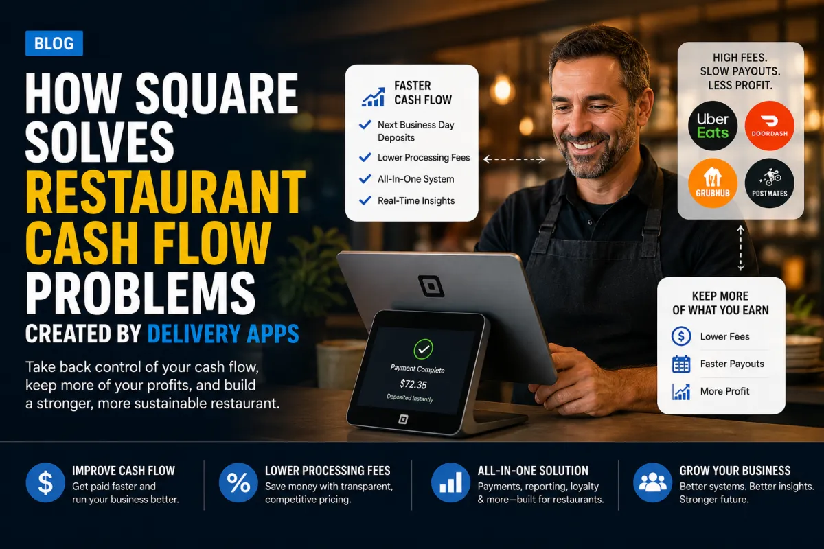 How Square Solves Restaurant Cash Flow Problems Created by Delivery Apps