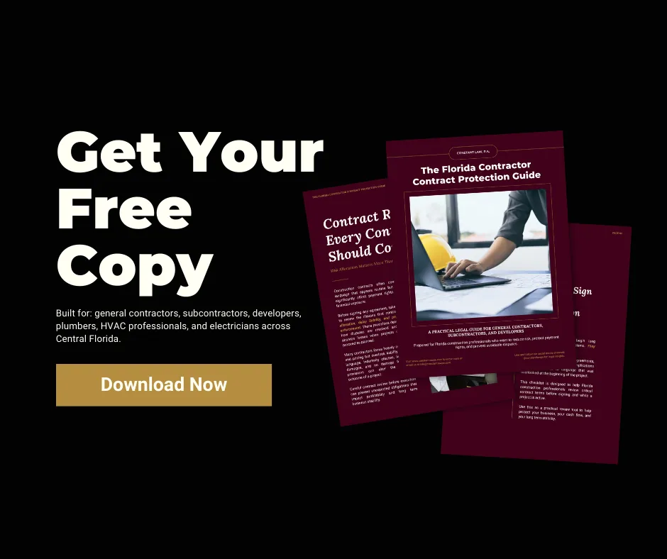 Preview pages of The Florida Contractor Contract Protection Guide