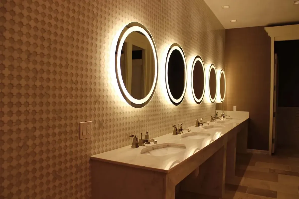 Caldwell Electrical Contractors lighting installation with modern mirrors El Paso TX