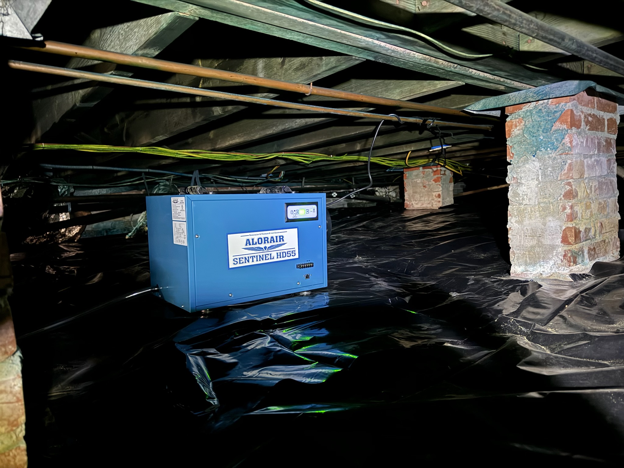Image of Dehumidifier installation for residential home by Crawlspace Fixers 