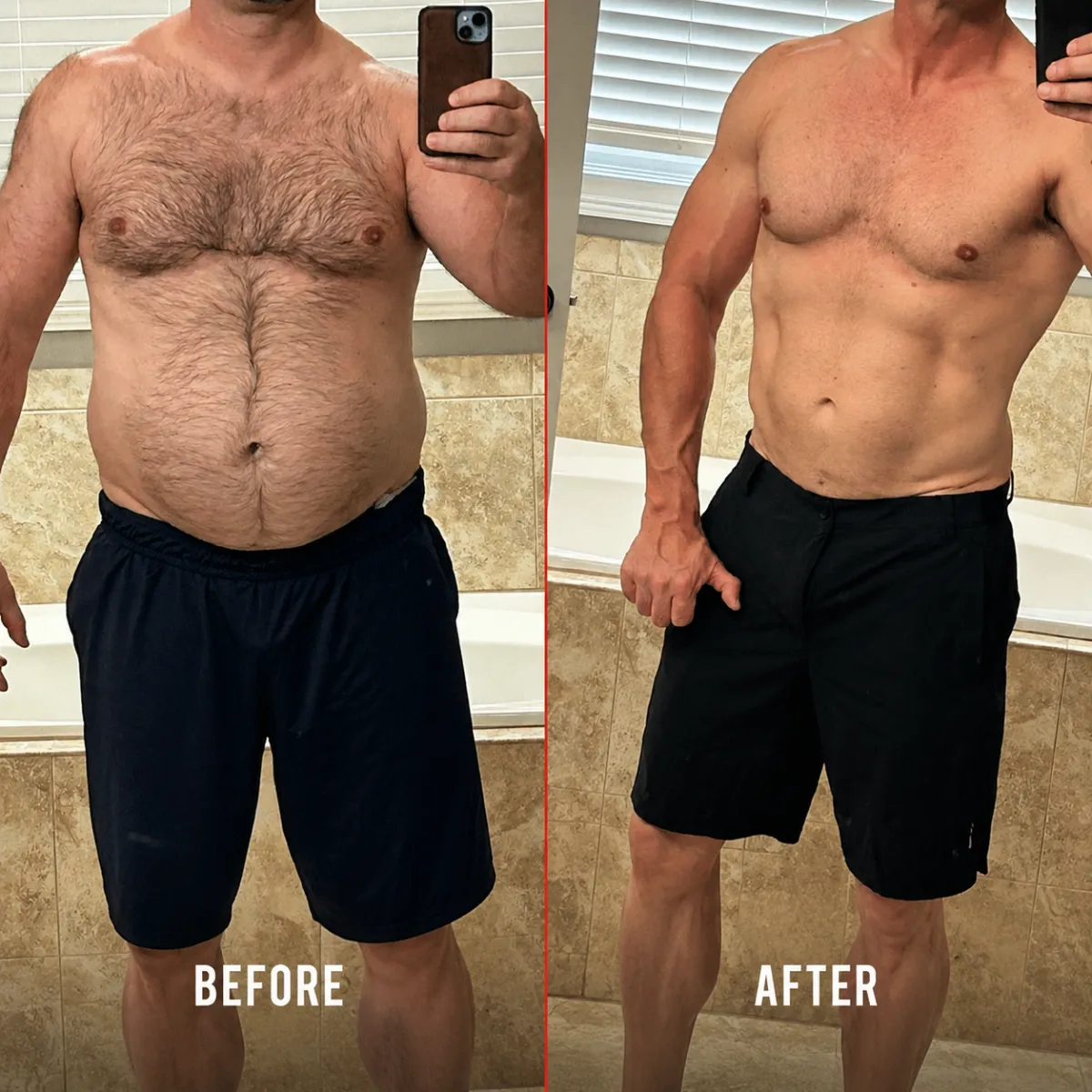 Client Matt A transformation lost 40 pounds and 18 percent body fat gained 14 pounds muscle in 5 months at 4Balance Fitness