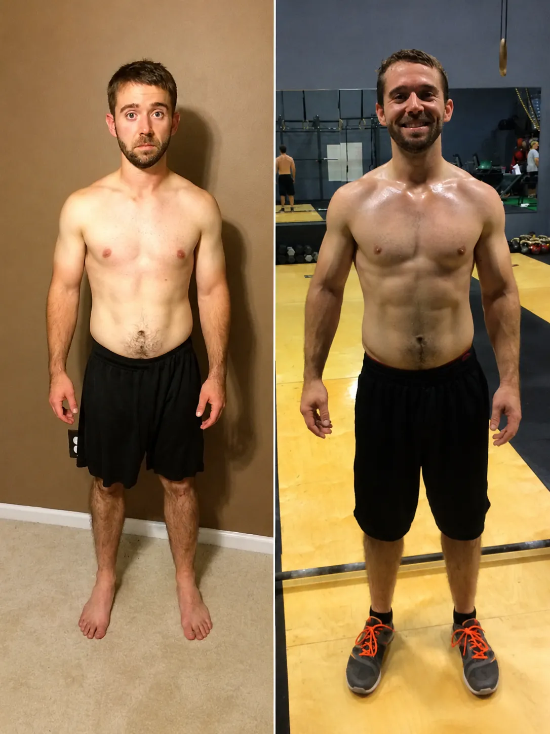 Before and after semi-private training transformation at 4Balance Fitness