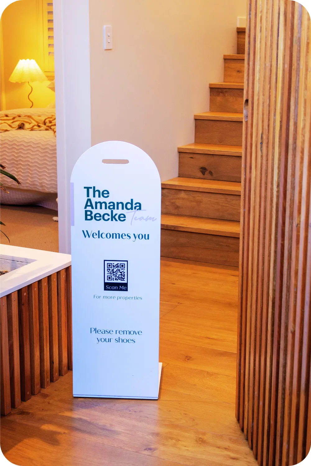 Sign It Stand at the front gate of an open home real estate inspection