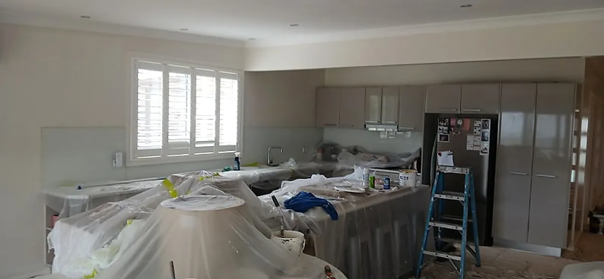 Painting prep before painting kitchen