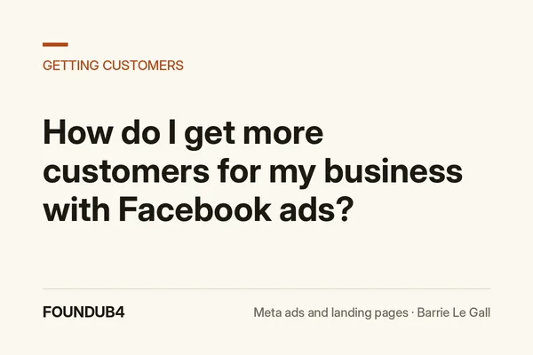 How do I get more customers for my business with Facebook ads? FoundUB4 blog cover