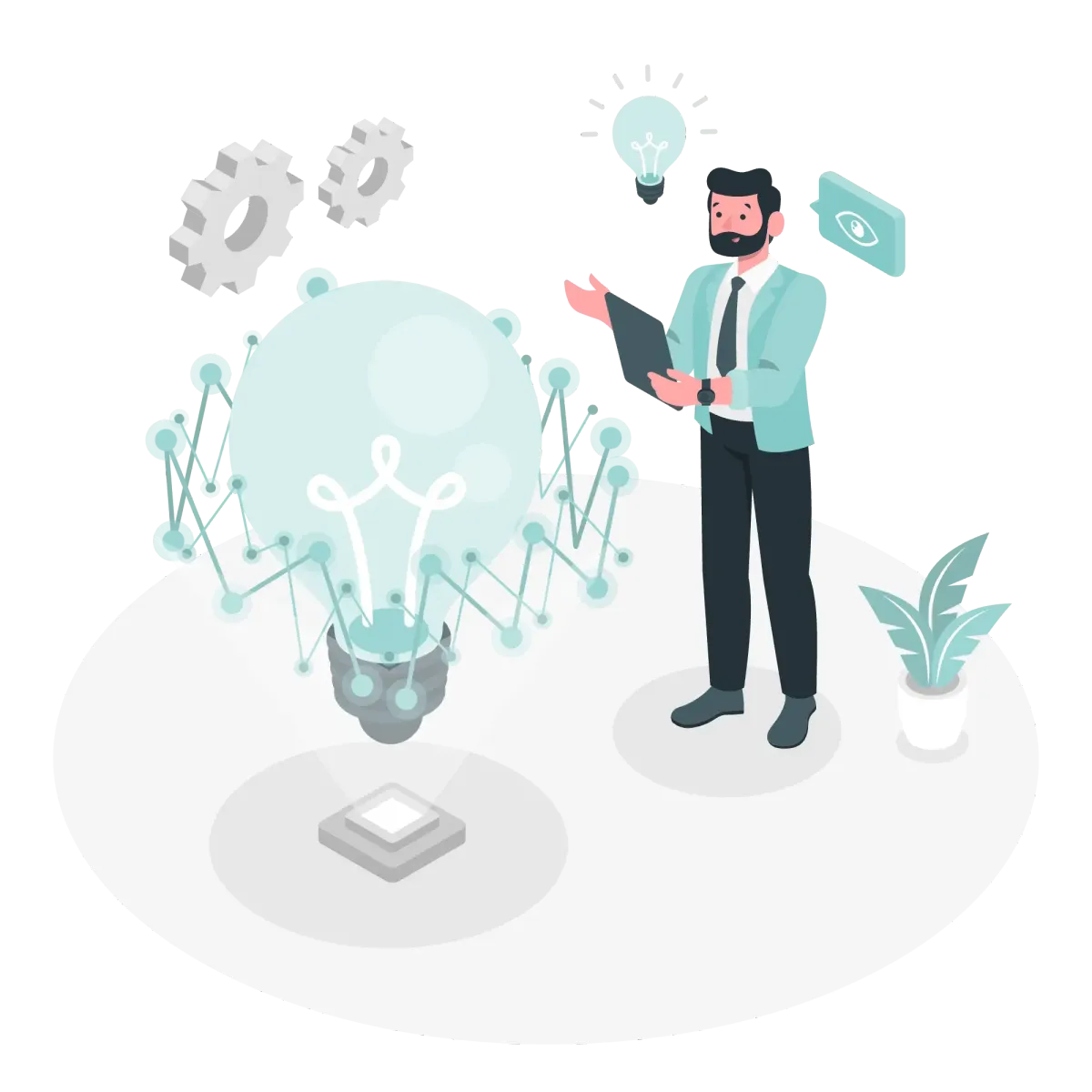 illustration homme qui réfléchit