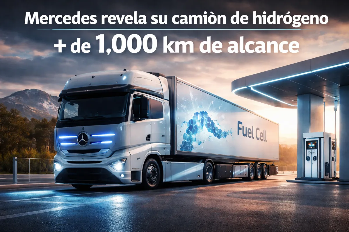 Mercedes presenta camión de hidrógeno con 1.000 km de autonomía: revolución en transporte pesado