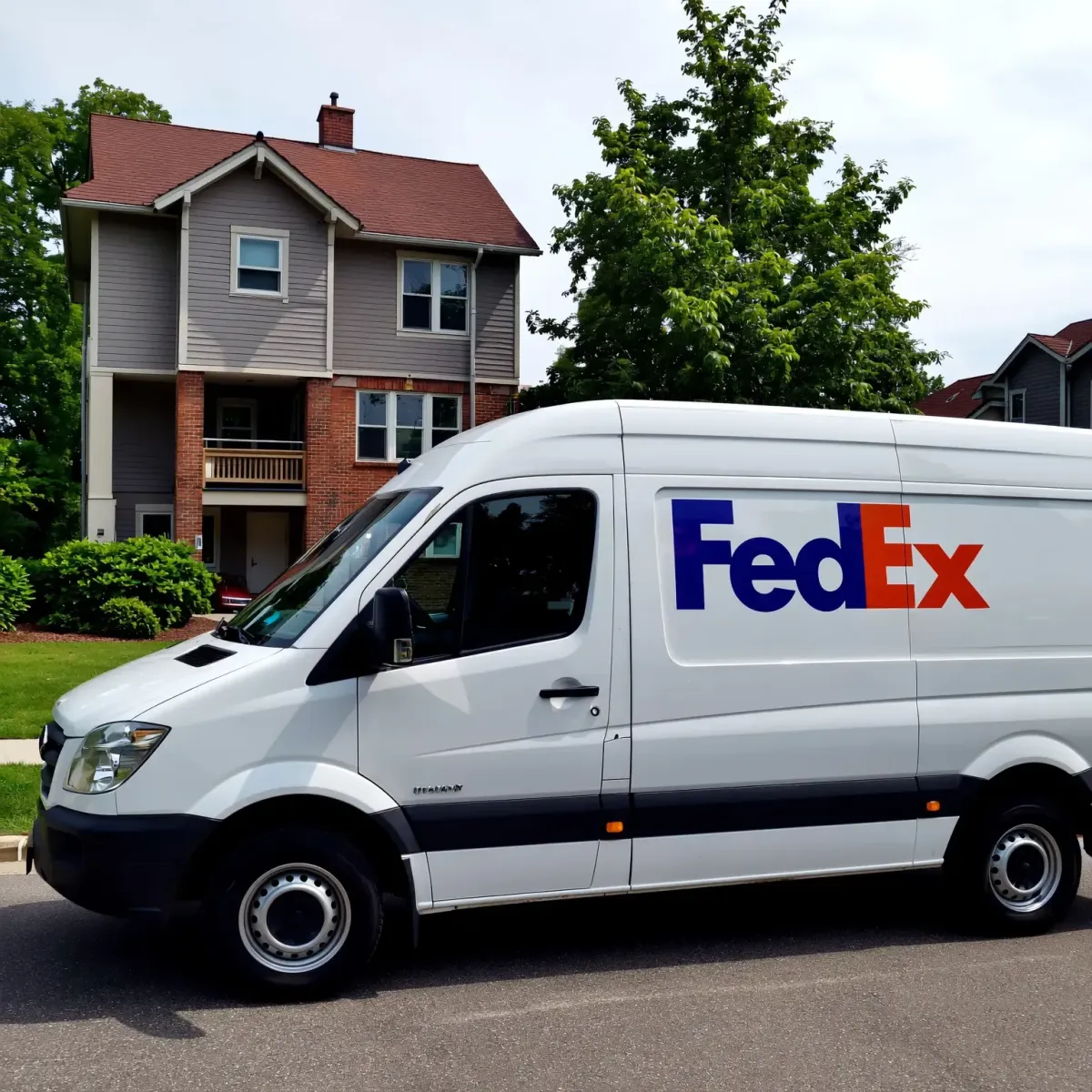 white FedEx delivery van