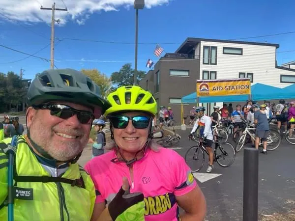 Dawn M Thomas Biking Marathon with Husband