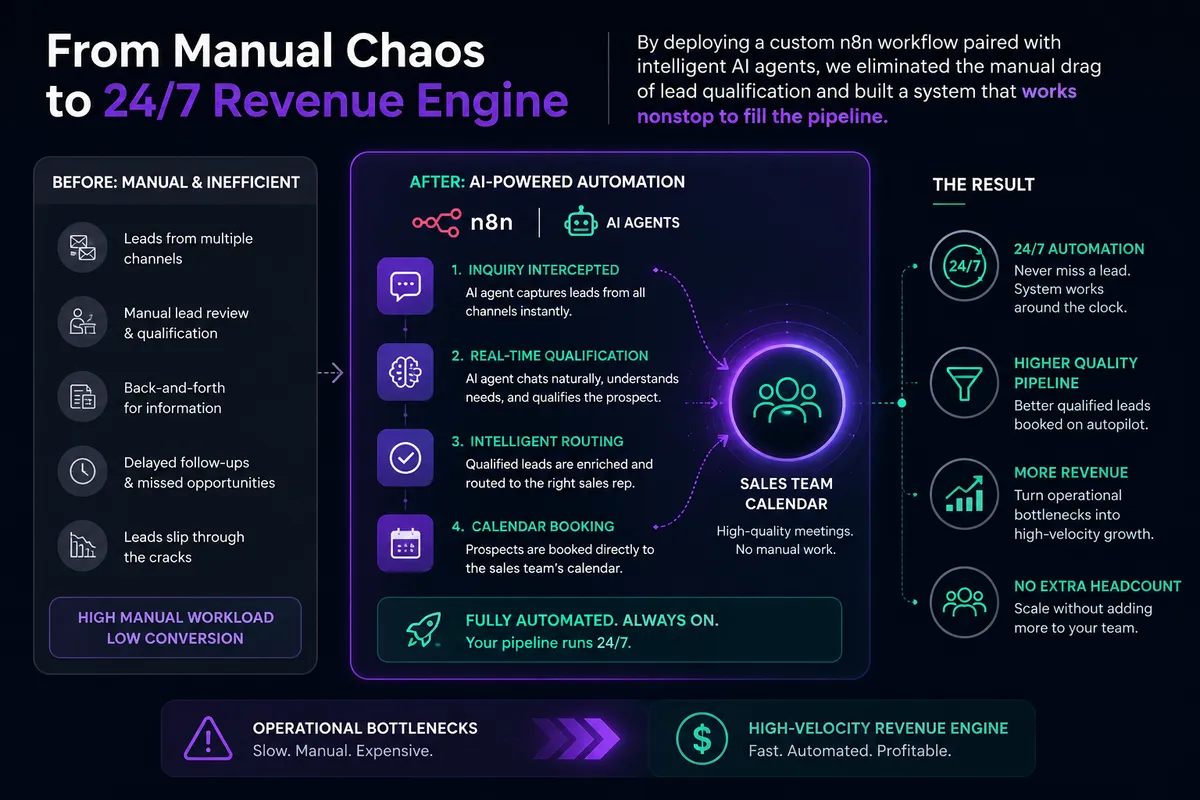 Dashboard showing automated workflow and lead velocity increase