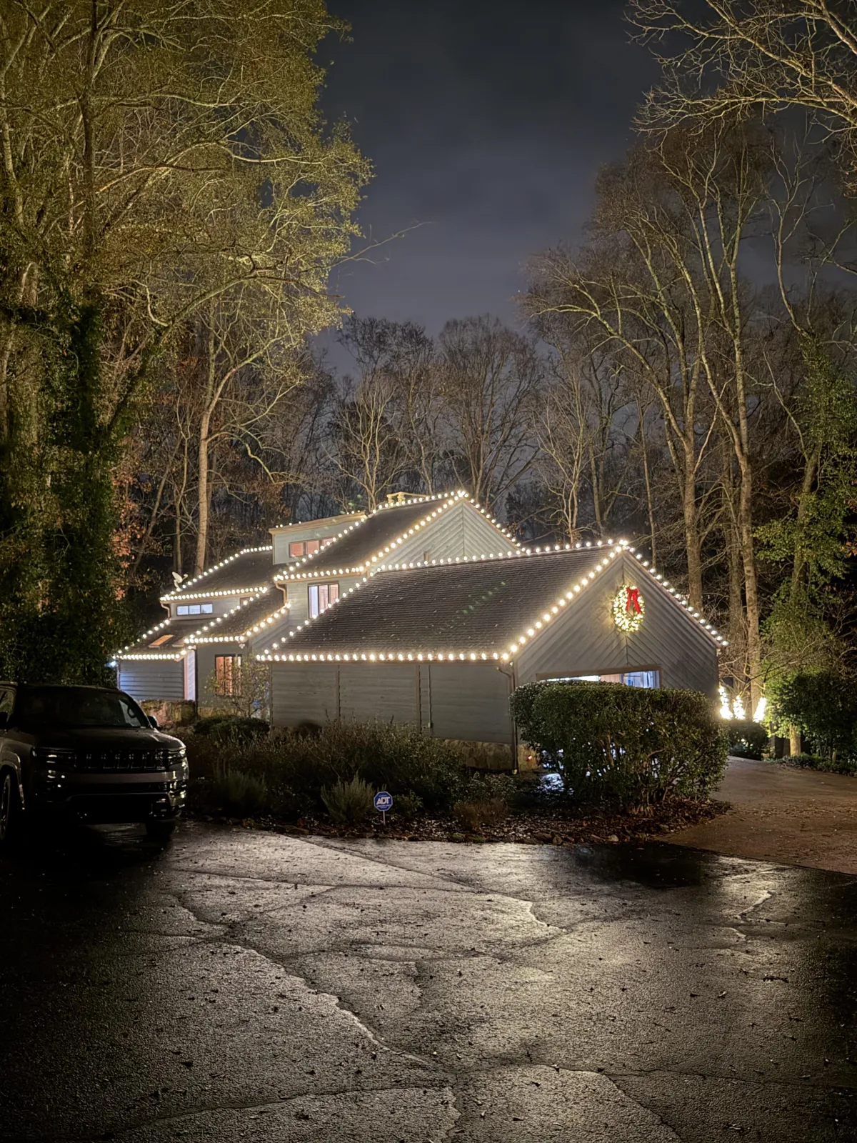 Christmas light installation on a home in Athens GA