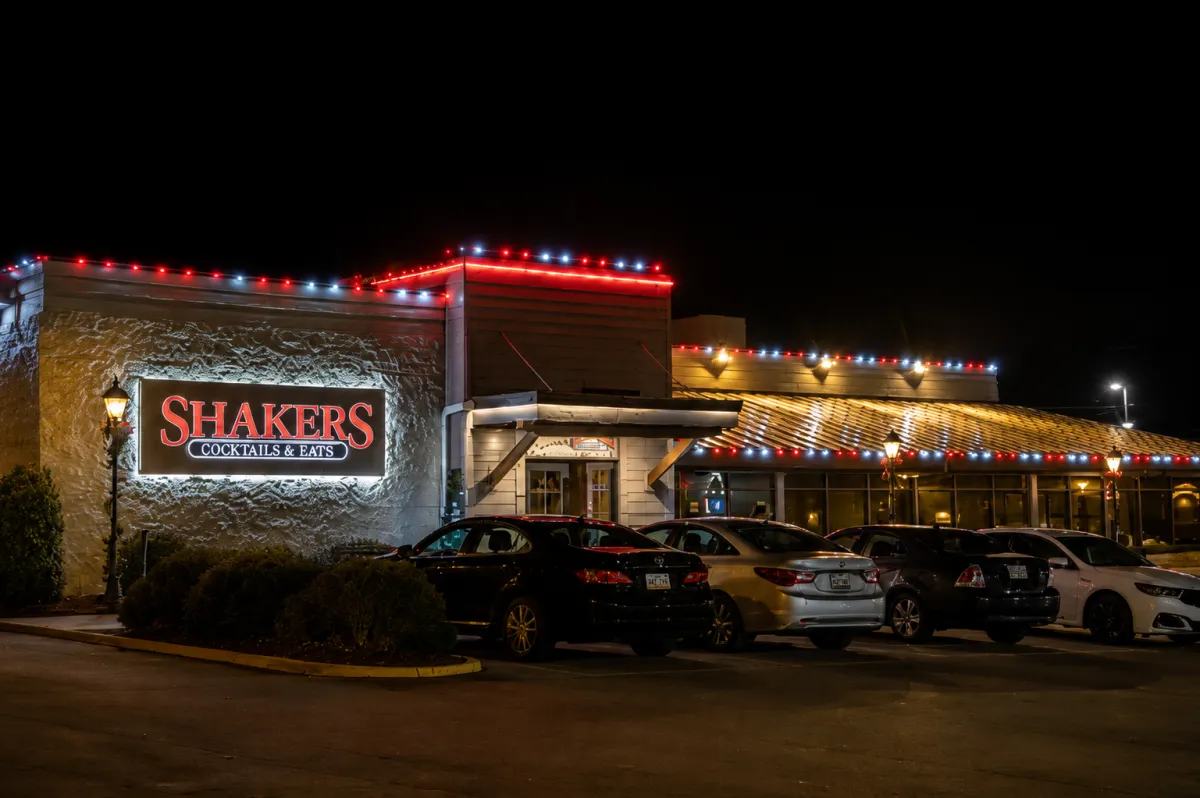 Roofline Christmas lighting on commercial buildings with energy-efficient LED lights and professional installation.