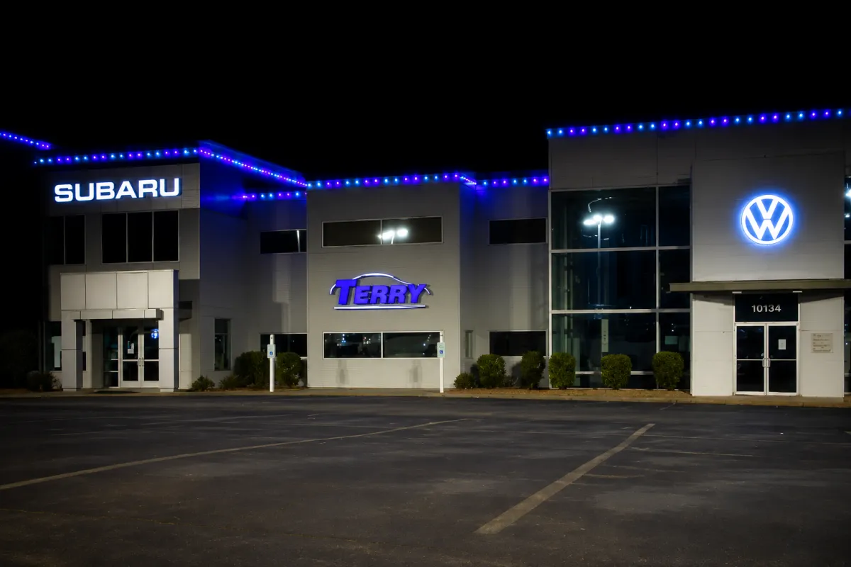 Commercial Christmas lights professionally installed to create a festive and welcoming holiday atmosphere.