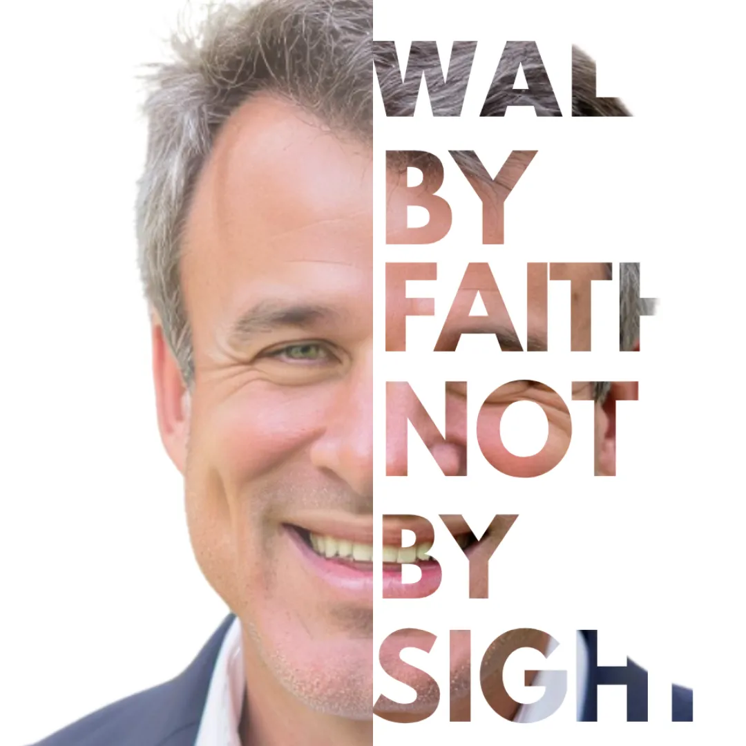 Mark Kenney of Think Multifamily with the words 'Walk by faith not by sight,' highlighting his faith-driven approach to real estate investing and coaching.