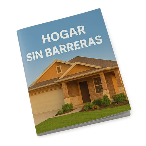 Booklet titled "Hogar Sin Barreras" with Texas home as cover image