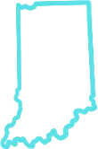 Outline of the state of Indiana