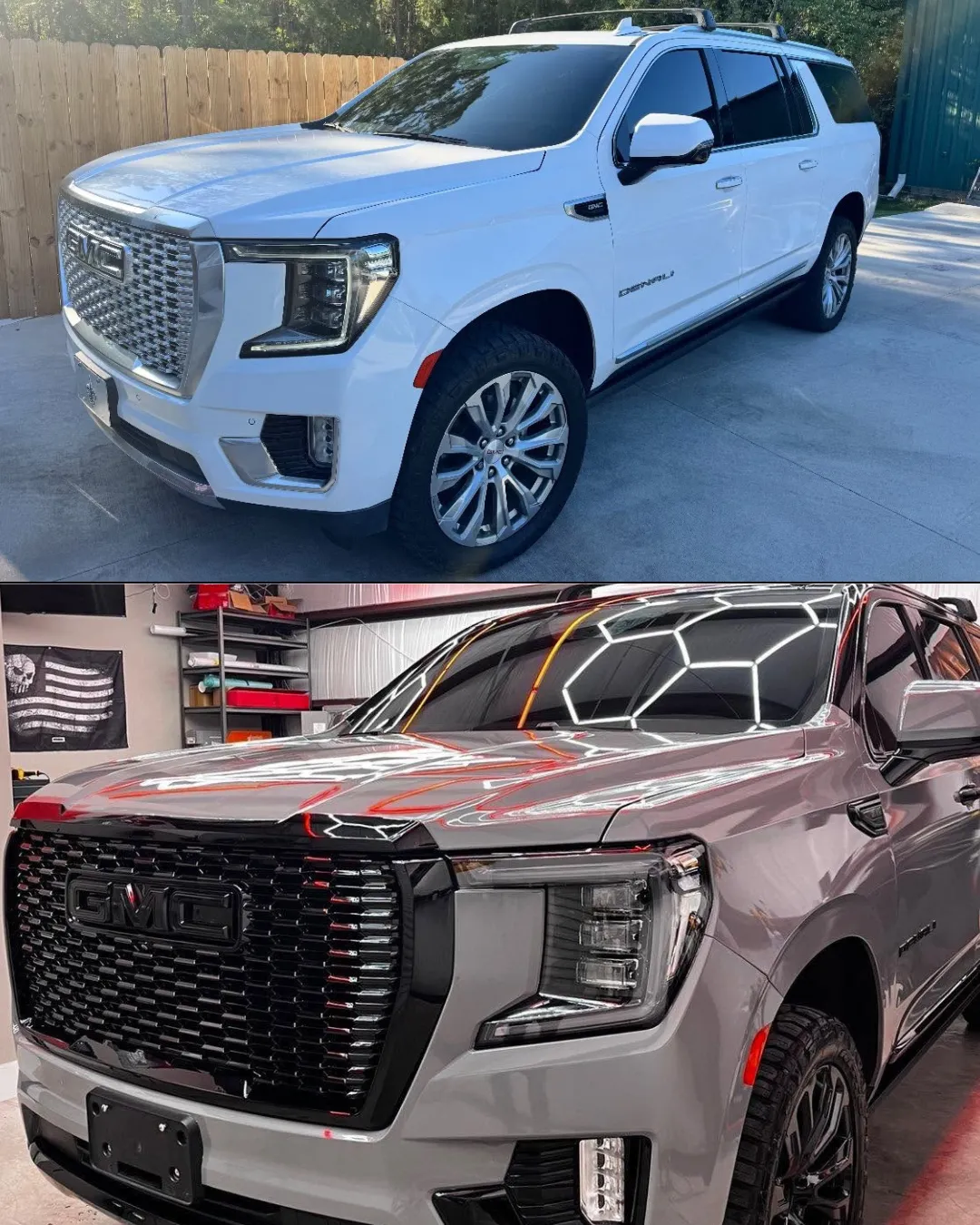 Luxury vehicle featuring a premium vinyl wrap installed by Blackline Auto Studio in Baldwin County, Alabama.