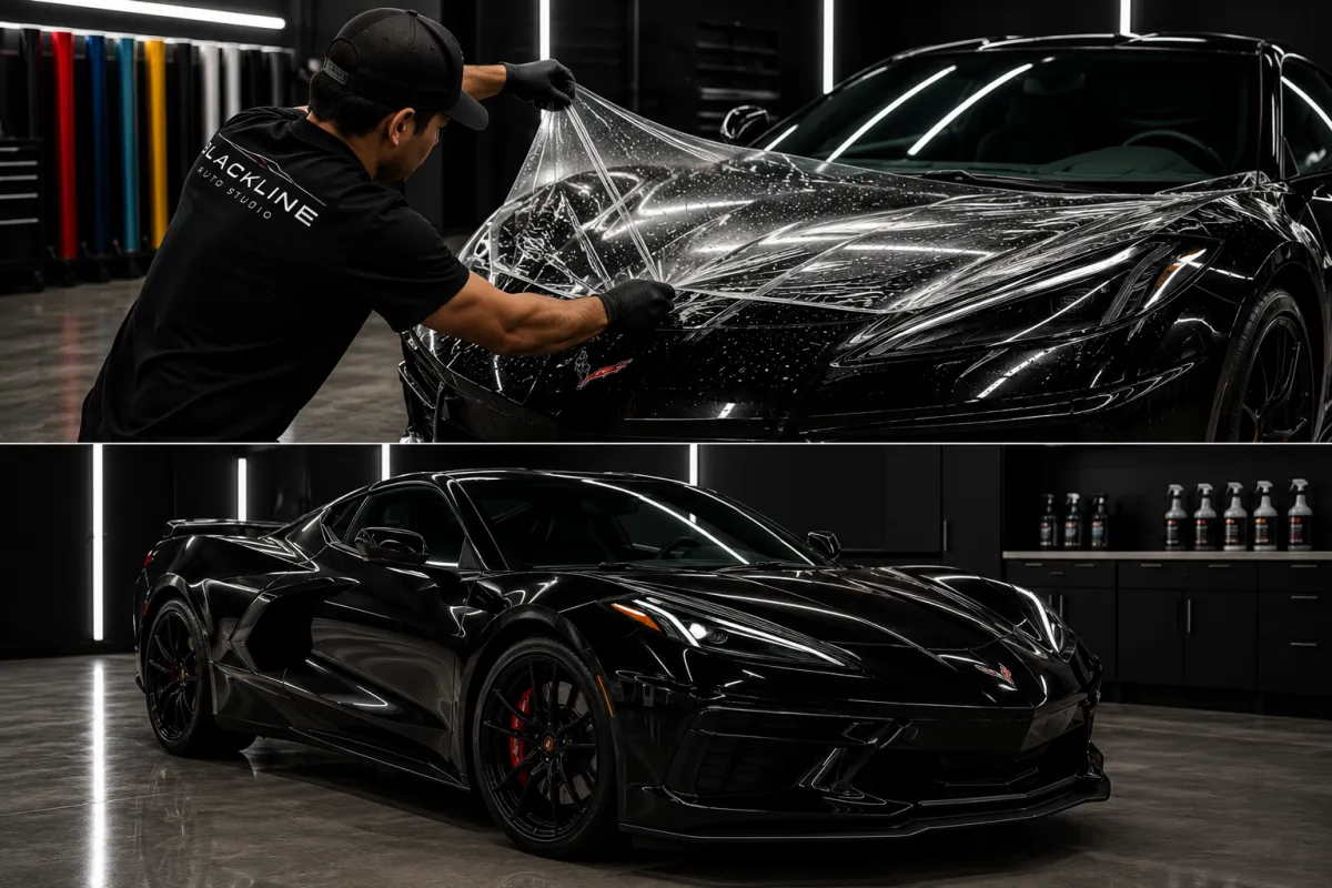 Luxury sports car protected with premium Paint Protection Film by Blackline Auto Studio in Baldwin County, Alabama.