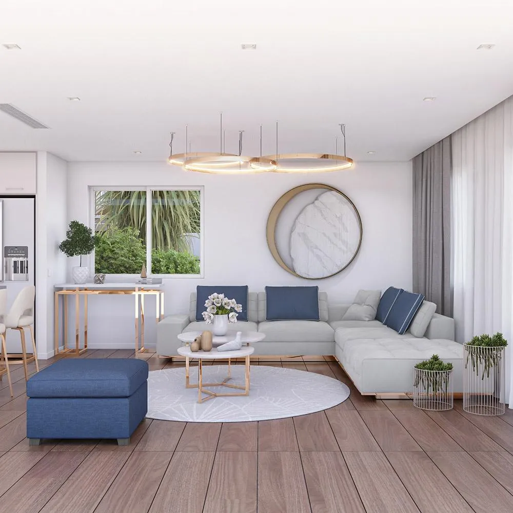 green trees near white 2-story house