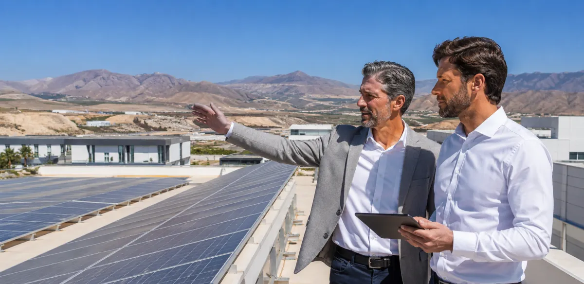 empresa analizando instalación de paneles solares en Almería