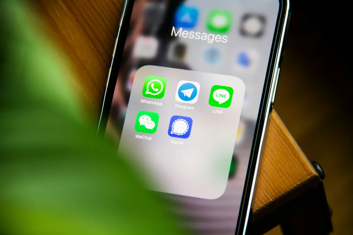 Phone screen showing messaging apps