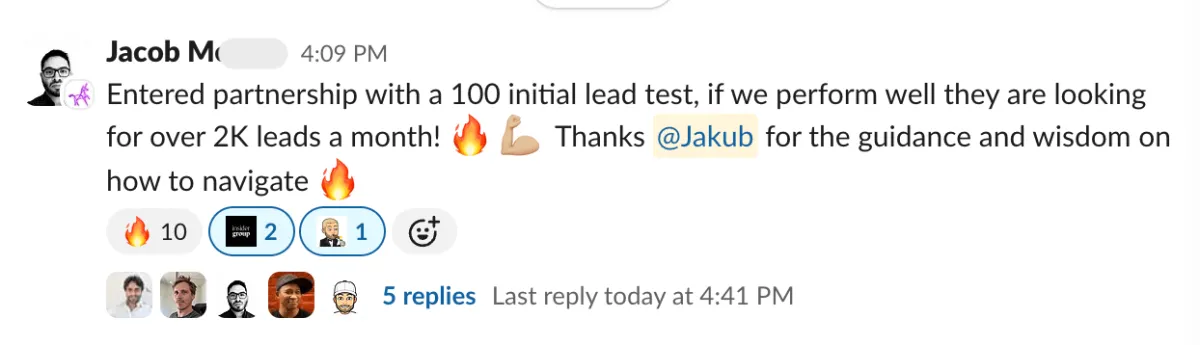 Jacob Medina Slack Message