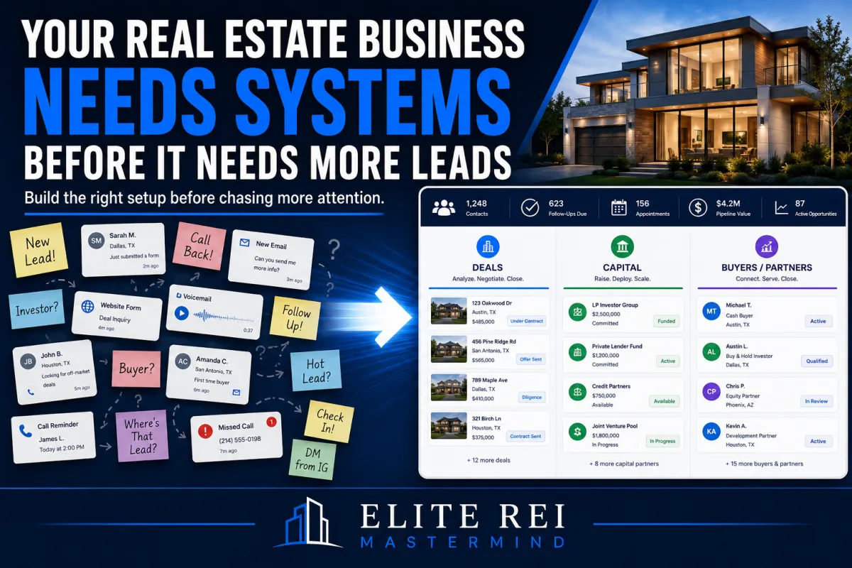 Your Real Estate Business Needs Systems Before It Needs More Leads