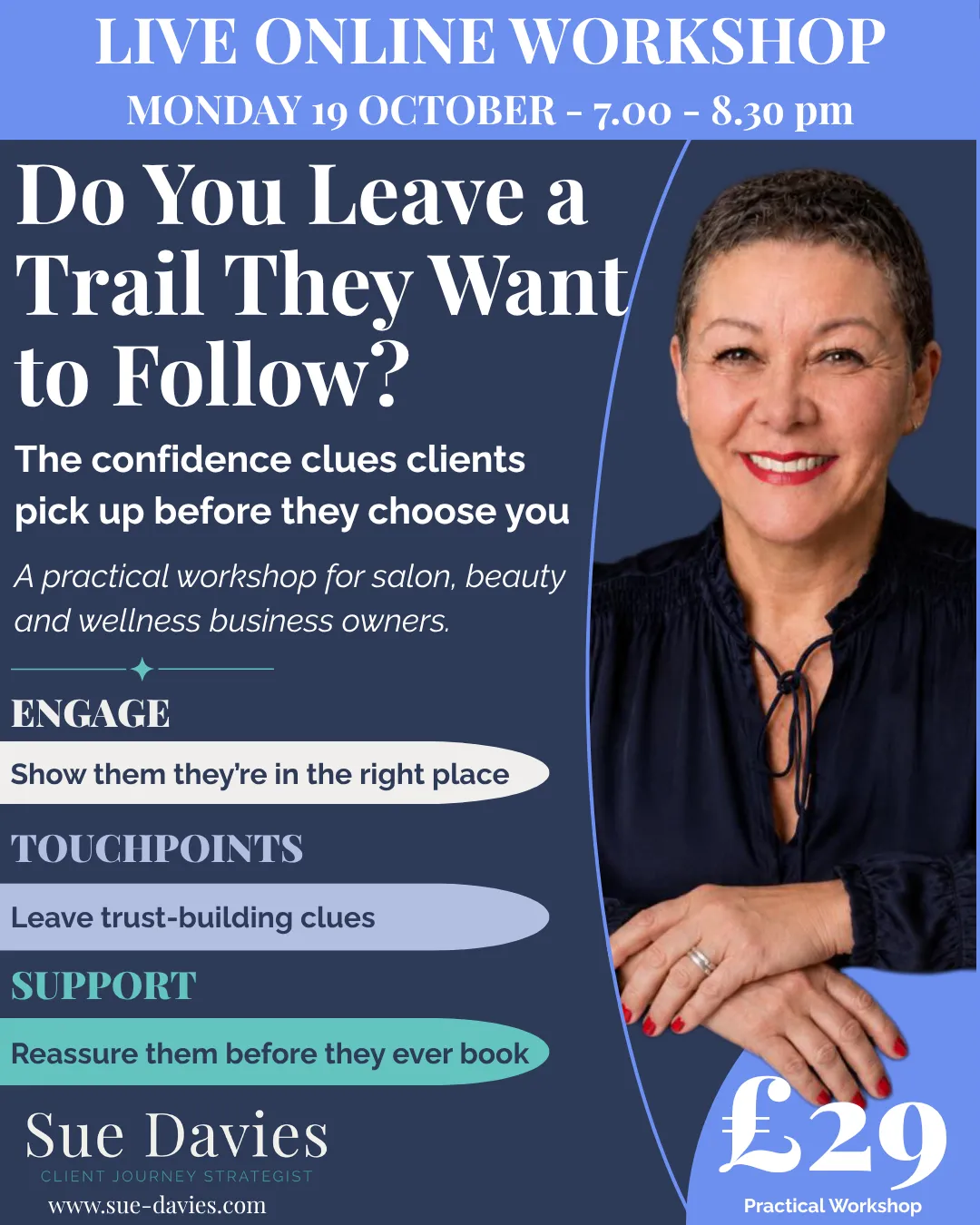 Image of 6 month business planner from Sue Davies. Navy blue a4 planner on a desk with a bowl of fruit a pencil, a notebook and Sue Davies Client Journey Strategist in top corner with legend Found Chosen Treasured