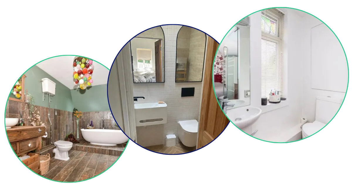 Wet room with chinese slate tiling, jacuzzi bath, shower, full room height glass shower panel fitted by CDI Contractors, Norfolk