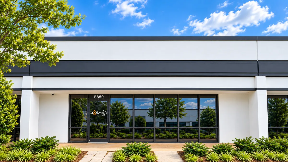 Architectural exterior of Cr8tive Lyfe Studios in Northeast Atlanta