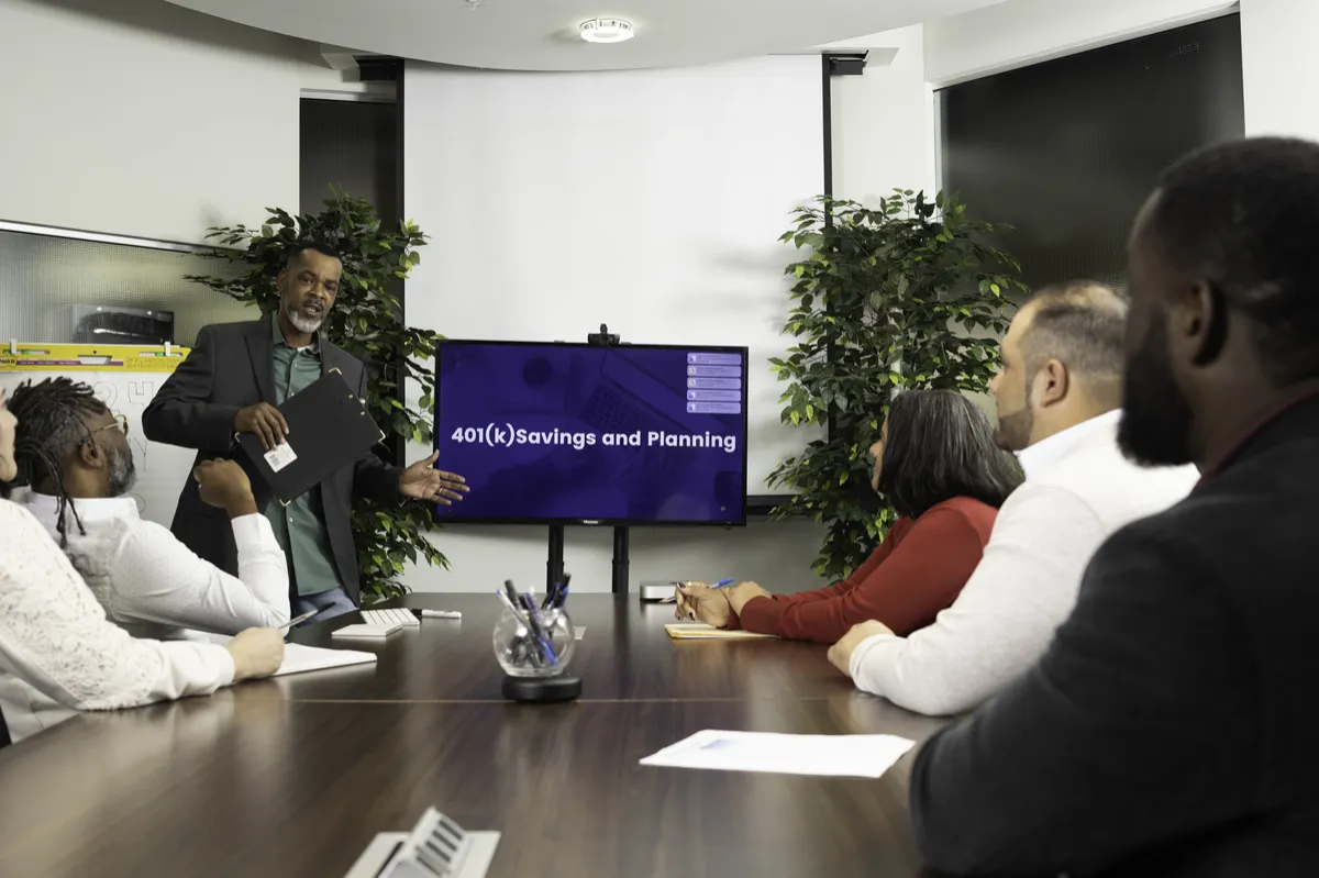 Conference space interior for meetings, classes, or workshops