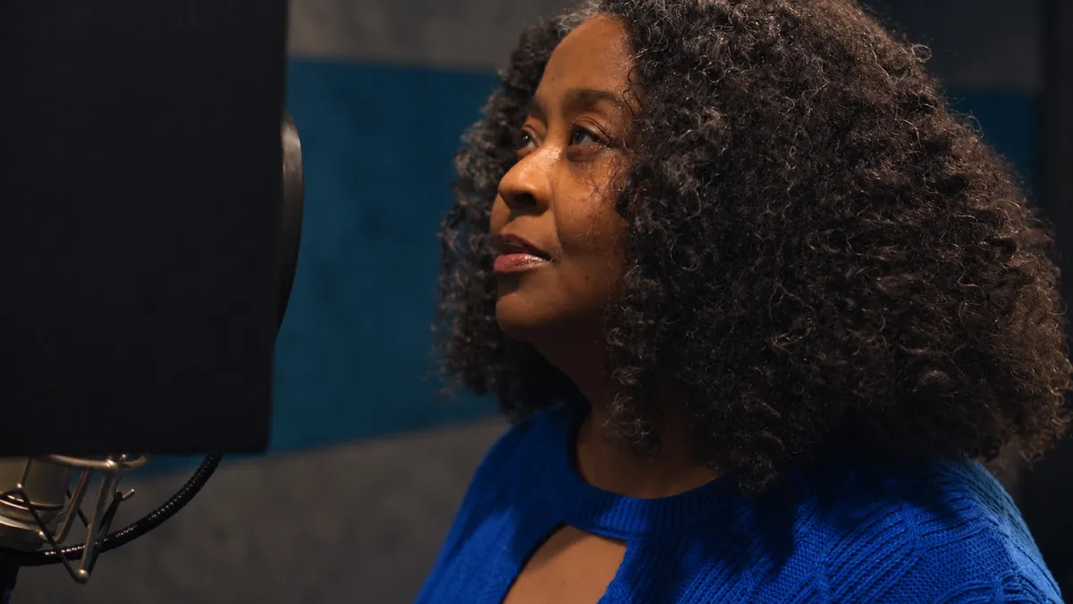 Audio recording studio — close-up