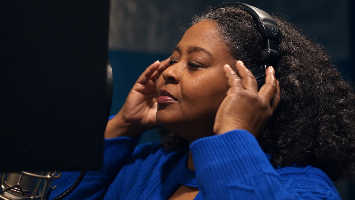Audio recording studio — wide shot