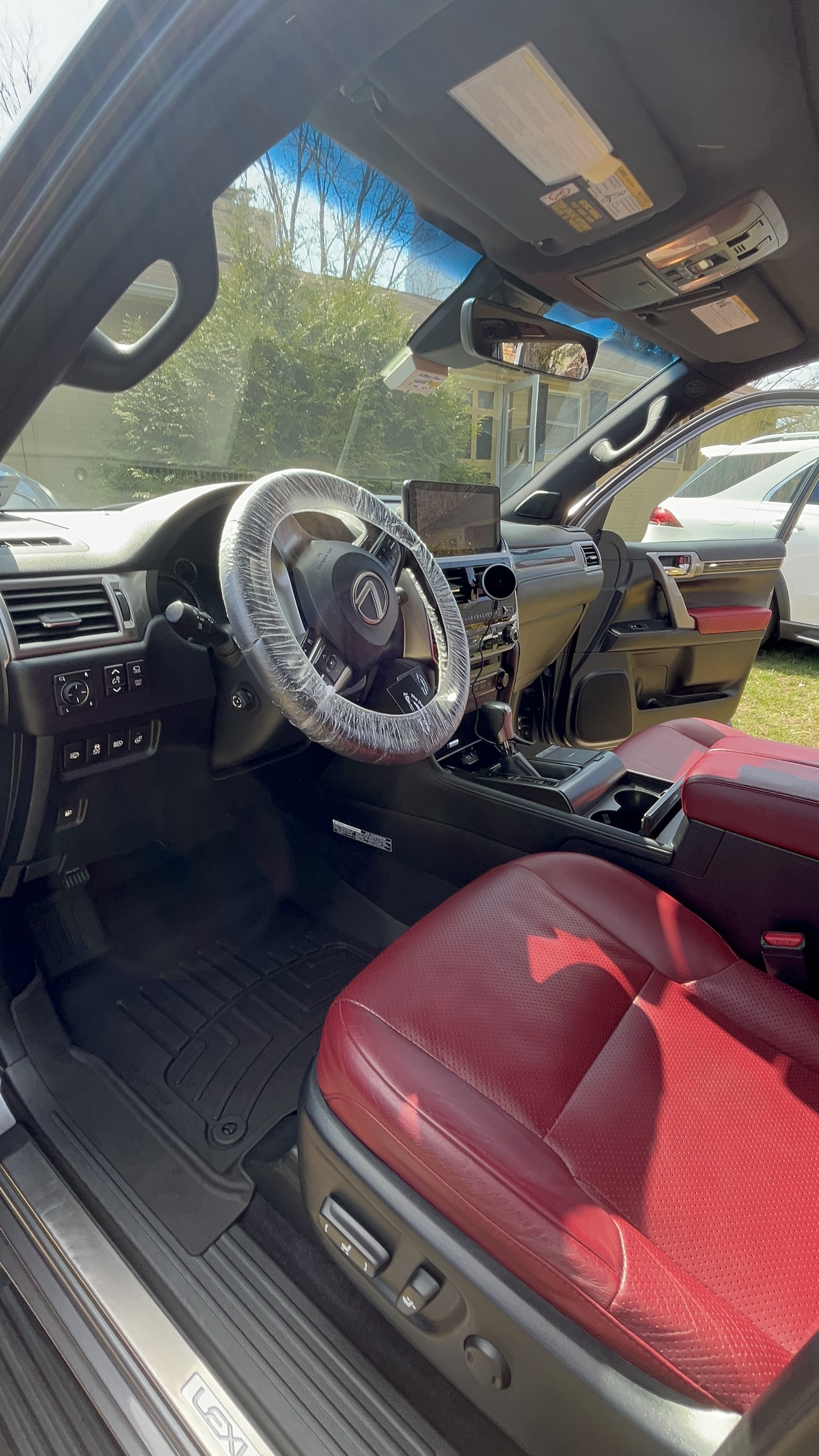 a close-up of a blue and red striped surface