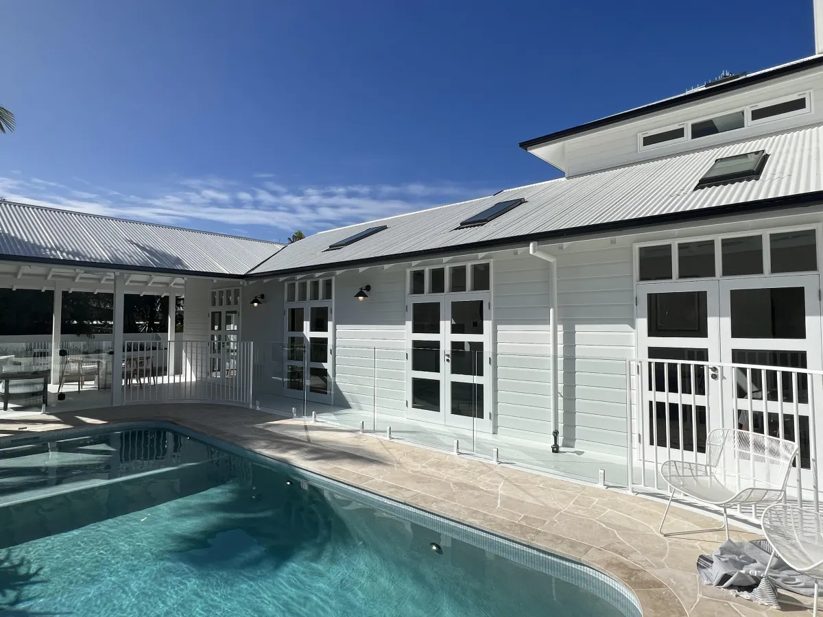 Residential window cleaning on a Gold Coast home with sparkling clean glass and streak-free finish