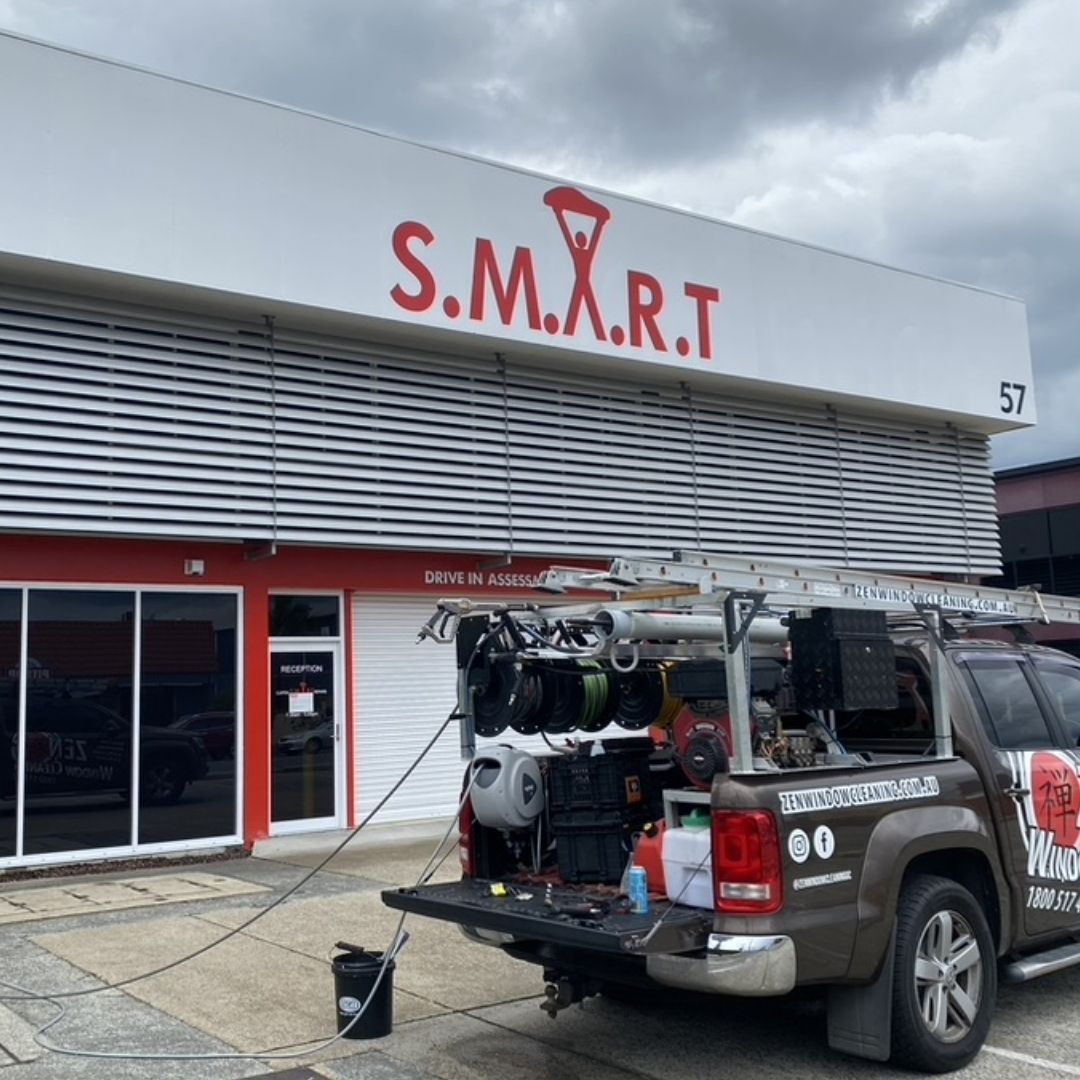 Commercial property pressure cleaning Gold Coast office building exterior